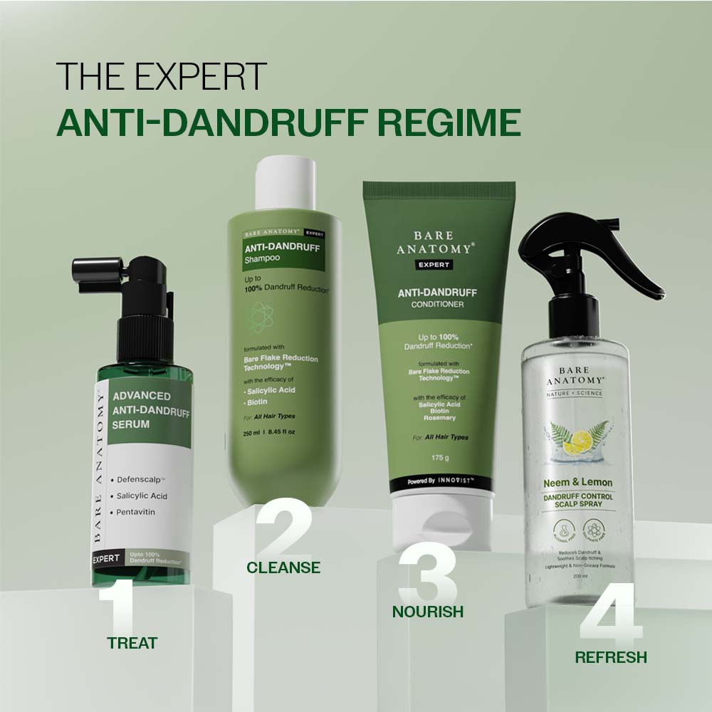 Bare Anatomy Expert Anti-Dandruff Shampoo | Up to 100% Dandruff Reduction | Targets Oily Scalp and Sheds Dry Flakes | 25.5 Ounce