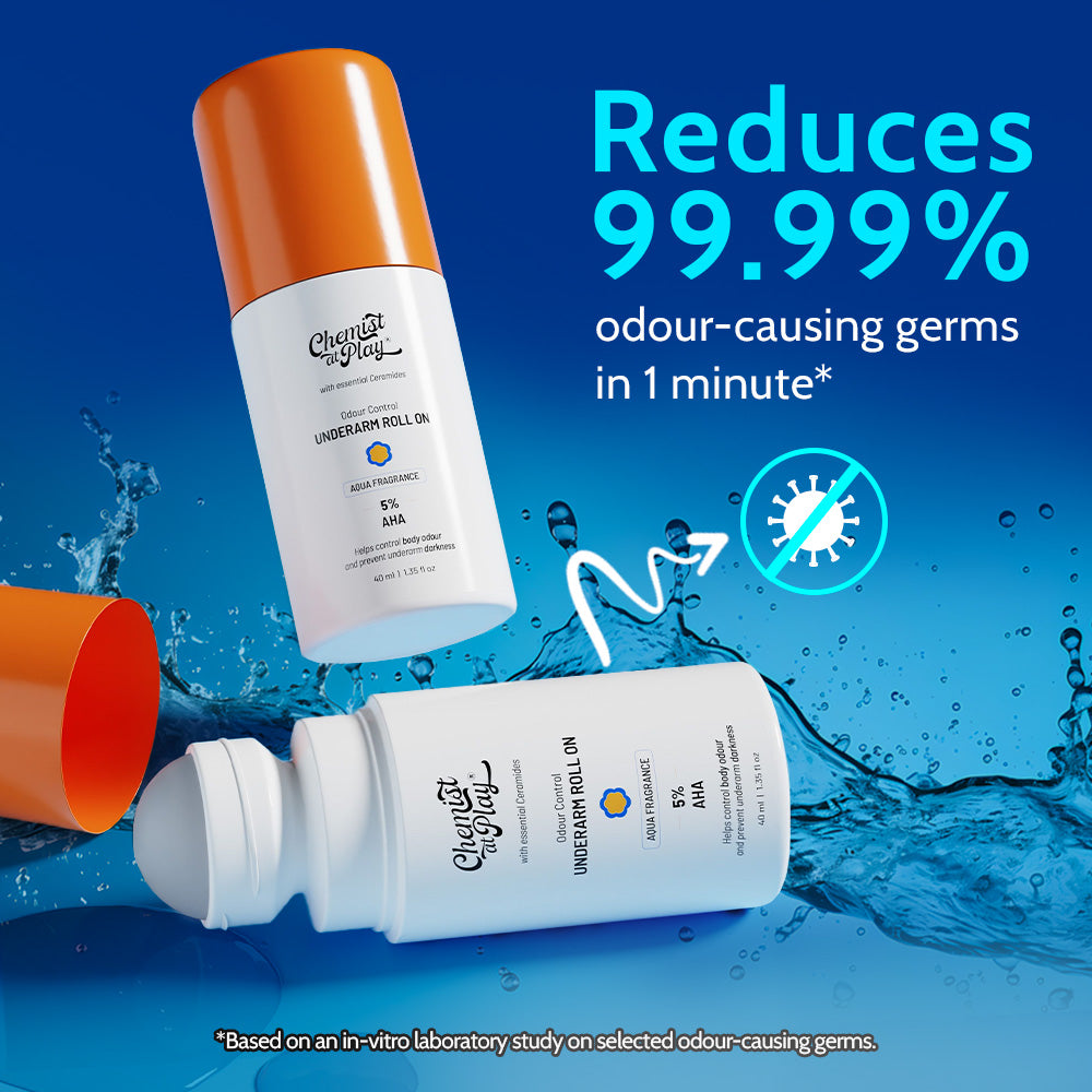 5% AHA Underarm Roll-On with Lactic Acid for Odour Control (Fragrance Free) - 40 ml