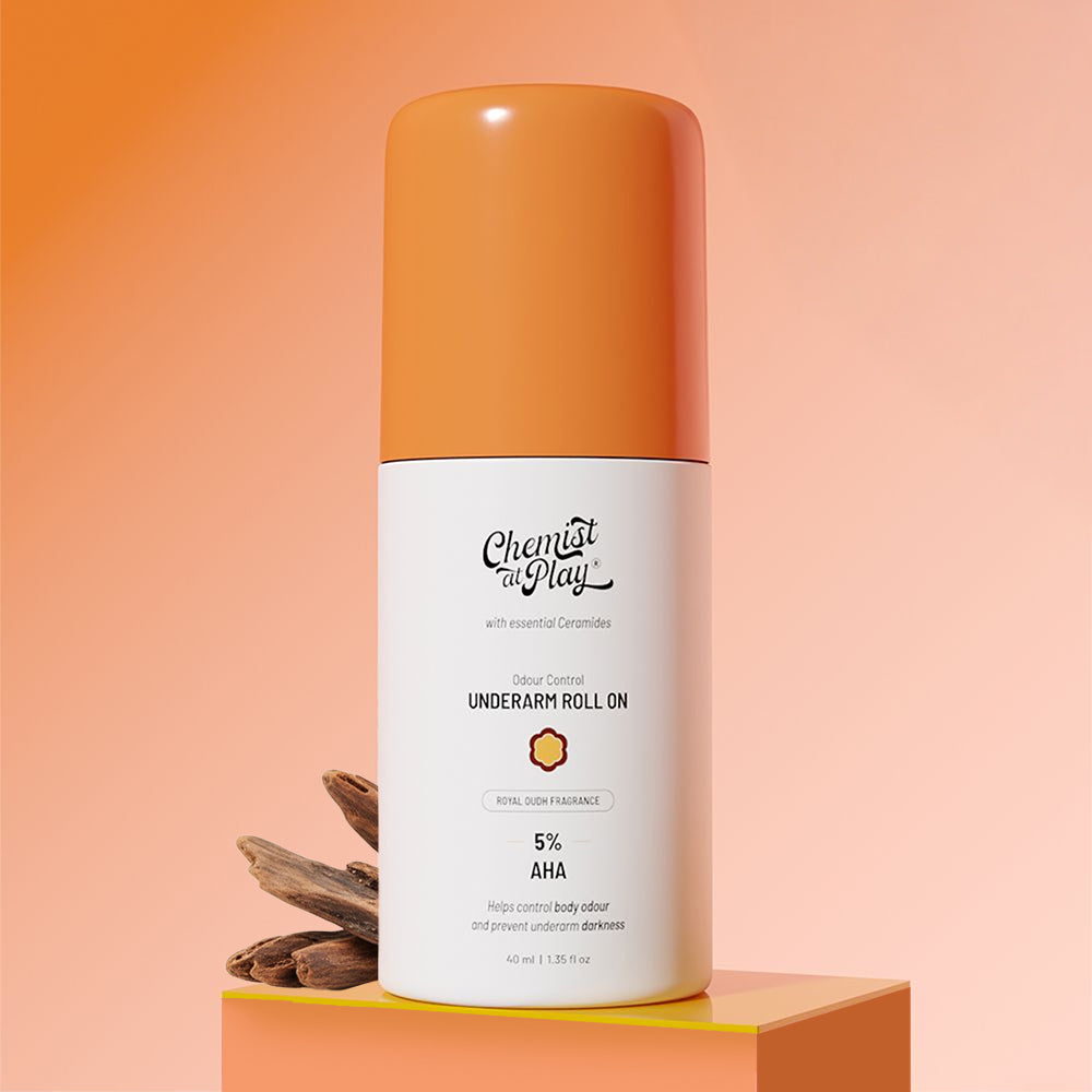 5% AHA Underarm Roll-On with Lactic Acid for Odour Control (Royal Oudh) - 40 ml
